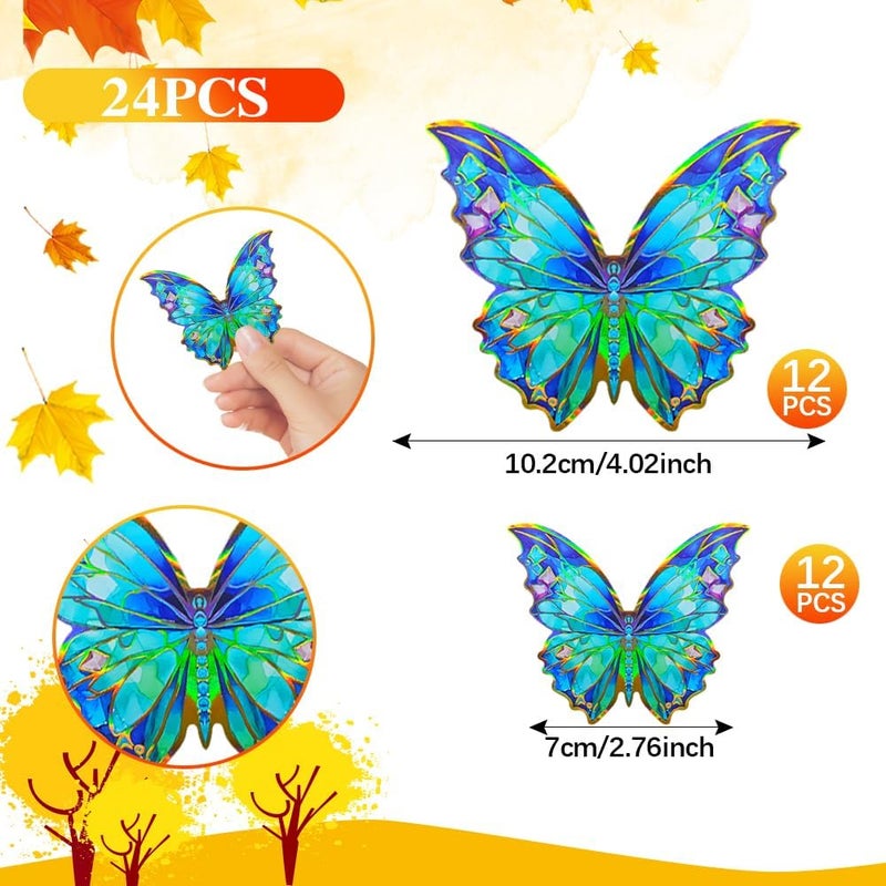 Liwidon Monarch Butterfly Decorations, 24 PCS Monarch Butterfly Wall Decor 3D Fake Butterflies for Crafts Day of The Dead Halloween Party Supplies Autumn Wedding Home Wall Table Bedroom Decorations - Image 3